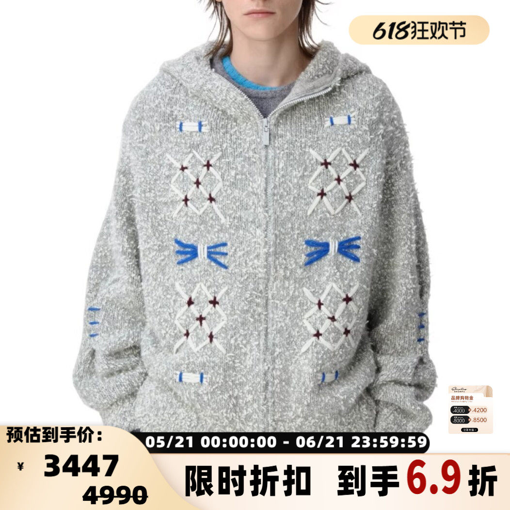 ADER ERROR 秋冬新款男女同款羊毛混纺连帽毛衣银泰百货 301574