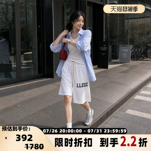 RECTO松紧腰休闲裤短裤中裤