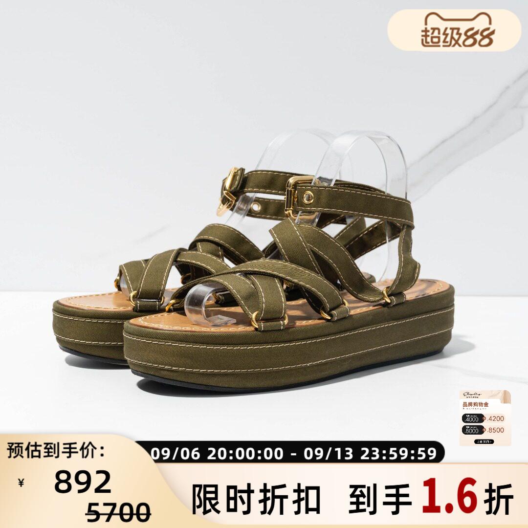 MARNI 潮流都市女士文艺绑带休闲罗马凉鞋 301596图片