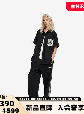 PROJECTJOIN 春夏男女同款非对称饰带短袖衬衫银泰百货 300228