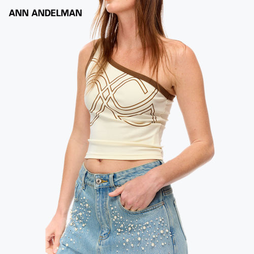 ANN ANDELMAN女士辣妹风单肩印花上衣背心 银泰百货 301286
