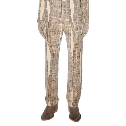 ACNE STUDIOS 男士logo满印羊毛拉链个性直筒休闲长裤银泰 301604