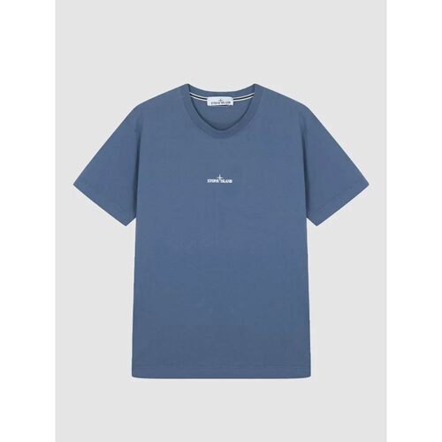 STONE ISLAND春夏男士简约纯棉印花圆领短袖T恤银泰 301604