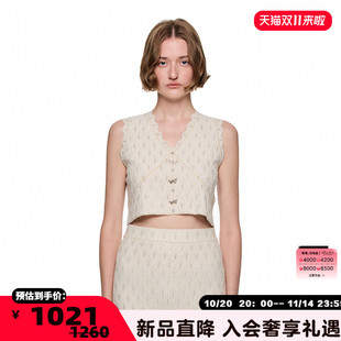 女士蝴蝶结钻扣满钻背心马夹银泰百货 25秋冬款 301469 ENRO SHRO