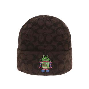 301365 COACH 蔻驰 秋冬男女同款 老花针织绒线帽子银泰百货