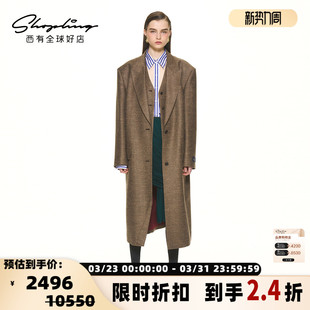 pushBUTTON秋冬女士时尚 301596 单排扣毛呢大衣银泰百货精品