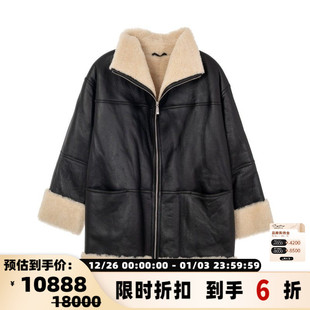 TOTEME秋冬款 301574 女士翻领拉链羊毛皮皮草外套银泰百货精品