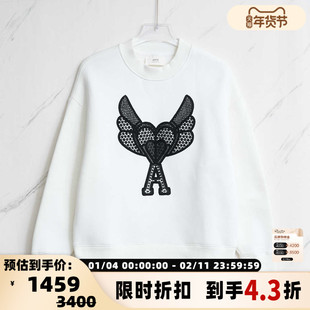 【断码】Ami 早秋款女士刺绣抓绒卫衣301596