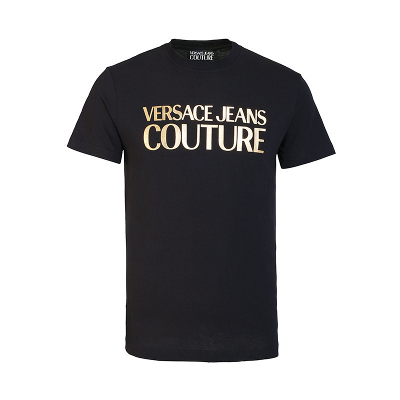 Versace jeans couture 范思哲男士烫金大logo字母短袖T恤301353
