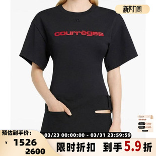 圆领T恤银泰百货 女士字母印花短袖 301574 春夏新款 courreges