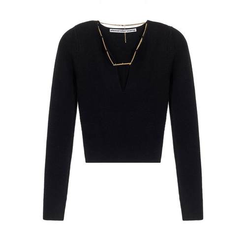 AlexanderWangV领针织衫女秋冬