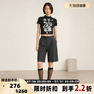 openyy女士小高领修身短袖T恤