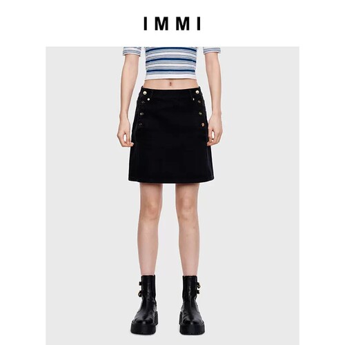 IMMI女士牛仔双门襟短半裙
