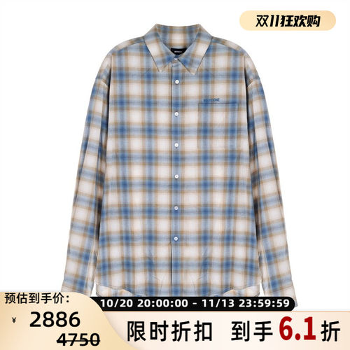 WE11DONE 秋冬新款男士潮流通勤棉质长袖衬衫银泰百货 301574
