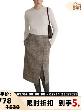 RECTO 秋冬新款女士圆领羊毛RClogo针织毛衣银泰百货