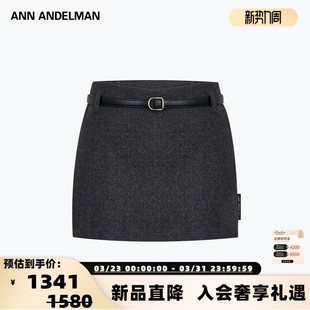半身裙银泰百货 ANN 女士腰带毛呢修身 秋冬新款 301286 ANDELMAN