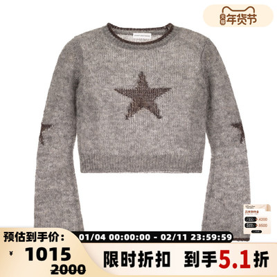 SHORT SENTENCE /短句女士圆领五角星图案短款长袖毛衣银泰301574