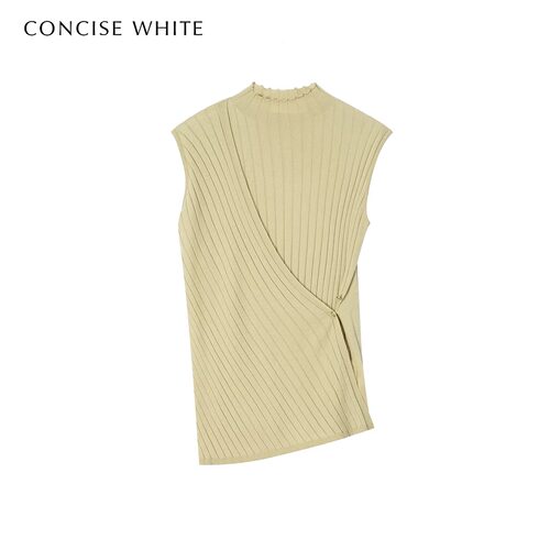 CONCISE-WHITE简白26春夏女士BK系扣无袖上衣 银泰百货 301257