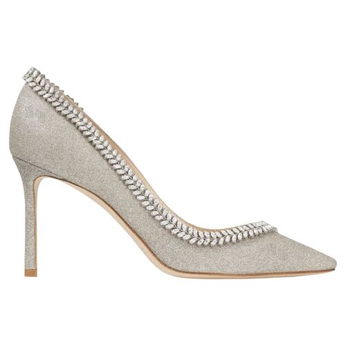 JIMMY CHOO 周仰杰JC同款女士镶钻浅口尖头细跟高跟鞋银泰 301604