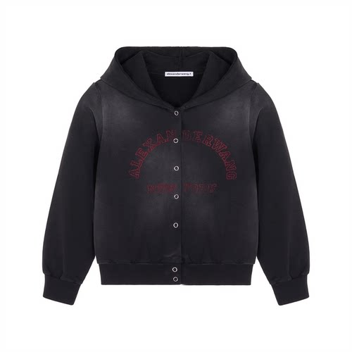 ALEXANDER WANG 春秋款女士休闲系扣连帽卫衣银泰百货 301574