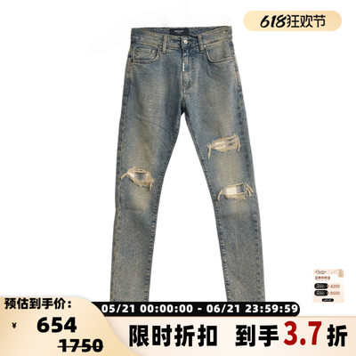 Represent 春夏款男士破洞复古牛仔裤银泰百货精品 301596