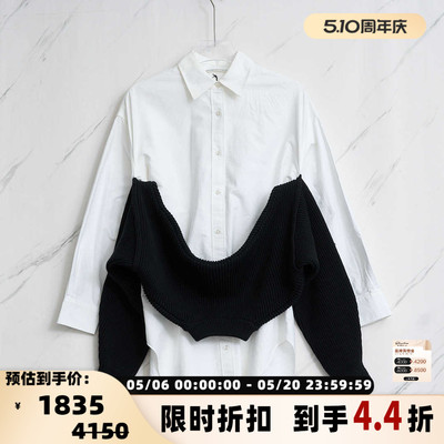 Alexander Wang 春夏女士单排扣假两件衬衣银泰百货精品 301596