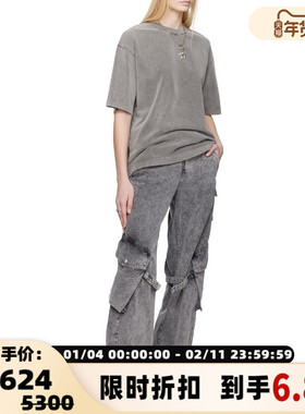 ACNE STUDIOS 新款女士棉质时尚休闲工装裤牛仔裤银泰百货 301574