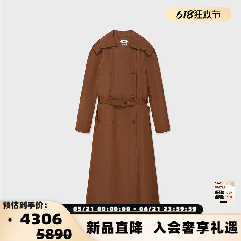 设计师品牌 IMMI 25秋冬女士绗棉双排扣翻领大衣银泰百货 300124