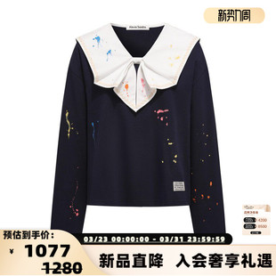 301261 26春夏女士彩点海军领立体小马上衣T恤银泰 Alexia Sandra