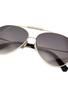 SWAROVSKI 太阳镜女款华丽优雅渐变双梁金属大框墨镜银泰300211