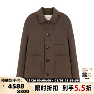 深棕色羊毛外套上衣银泰百货精品 秋冬男士 301574 PARIS AMI