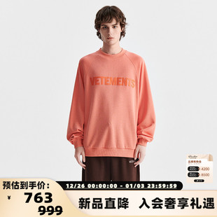 VETEMENTS情侣同款 301446 休闲宽松潮流印花圆领卫衣