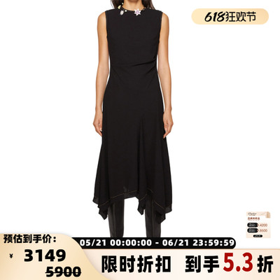 ACNE  STUDIOS 女士明线圆领不规则时尚连衣裙银泰 301604