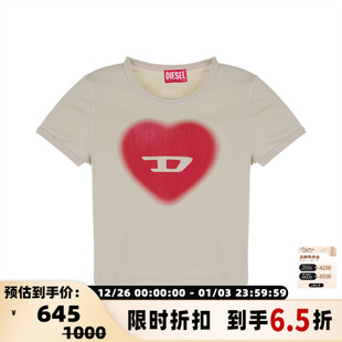 T恤银泰百货 女士潮流爱心图案圆领短袖 301574 春夏新款 DIESEL