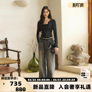 两件套银泰 Three 吊带开衫 24秋冬女士复古修身 301355 Quarters