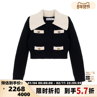 SELF-PORTRAIT 时尚女士多口袋装饰翻领毛衣银泰百货精品301574