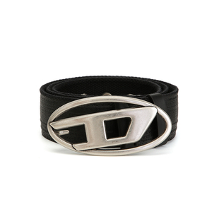 300217 女通用银色徽标黑色涂层织物腰带银泰百货 DIESEL迪赛 男士