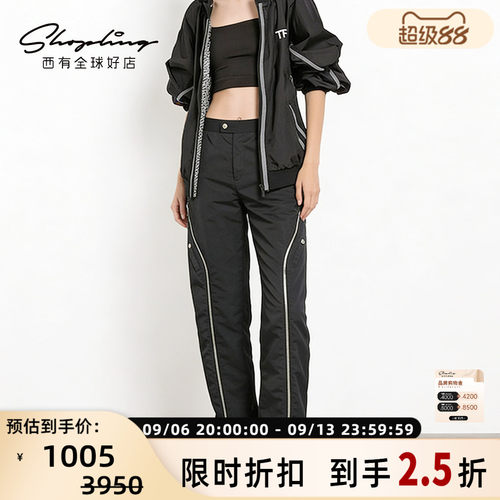 SYSTEM 潮牌街头男士拉链直筒休闲工装长裤银泰百货 301596