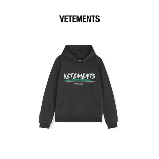 VETEMENTS 男女同款字母印花连帽纯棉卫衣 宽松休闲穿搭 301446