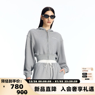 收腰外套 CALLED 连帽卫衣蝙蝠袖 秋冬灰色运动套装 301363 BACK