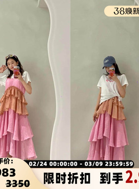 SJYP 春夏新款女士荷叶边吊带连衣裙银泰百货精品 301596