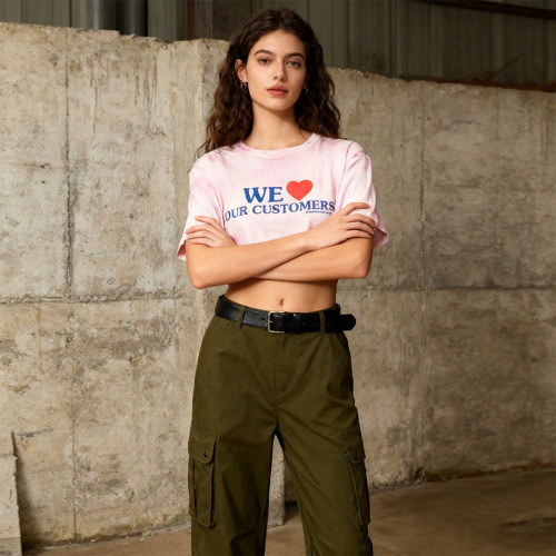 Alexander Wang 春夏款女士字母印花短款T恤银泰百货精品 301596
