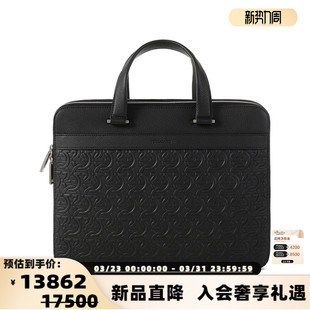 300095 Gancini压纹手提公文包电脑包银泰 Ferragamo菲拉格慕 男士