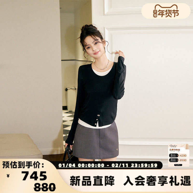 Three Quarters 显瘦logo牛筋腰头裙裤短裙 银泰百货 301355,女装/女士精品,休闲裤,淘宝优惠券,粉丝福利购,淘宝优惠卷