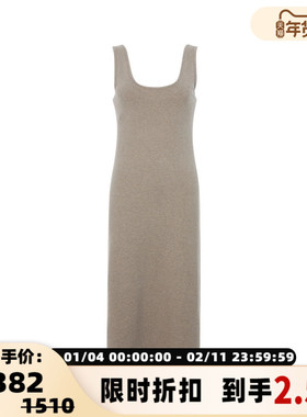 Ninety Percent 春季高级感修身无袖吊带背心连衣裙银泰百货