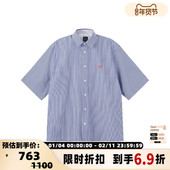 银泰 Armani 300095 休闲短袖 衬衫 Exchange春夏男士 条纹AX宽松版