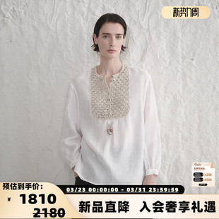 女士钩花针织门襟衬衣银泰 concise 26春夏新品 简白 301257 white