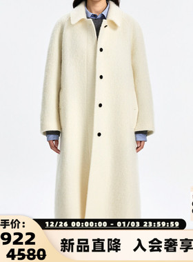concise-white/简白 25秋冬女士插肩袖毛呢大衣银泰百货 301257