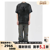 夏季 男士 做旧破洞宽松直筒牛仔裤 WE11DONE 银泰百货 301604