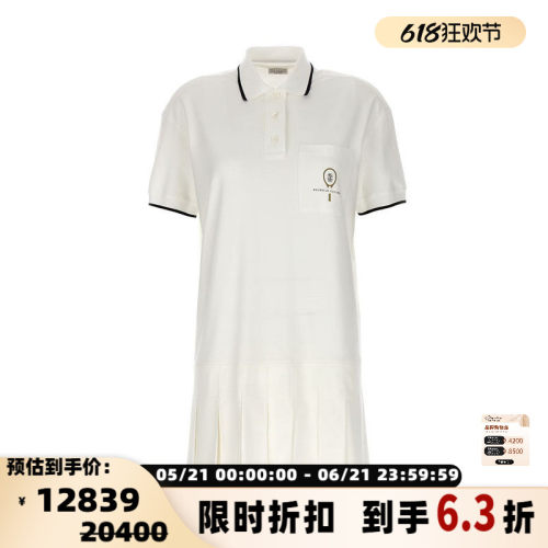 BC/BRUNELLO CUCINELLI 女士Polo领百褶减龄连衣裙银泰301604